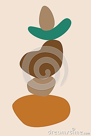 Trendy minimalist abstract illustrations.Â  Balance concept. Stones flat style. Contemporary modern trendy Vector illustrations Vector Illustration